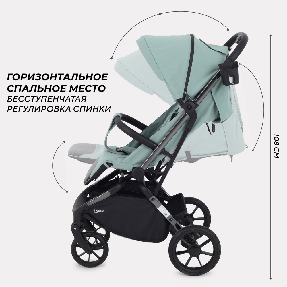 Коляска детская RANT "PIXEL" RA401 Sage Green