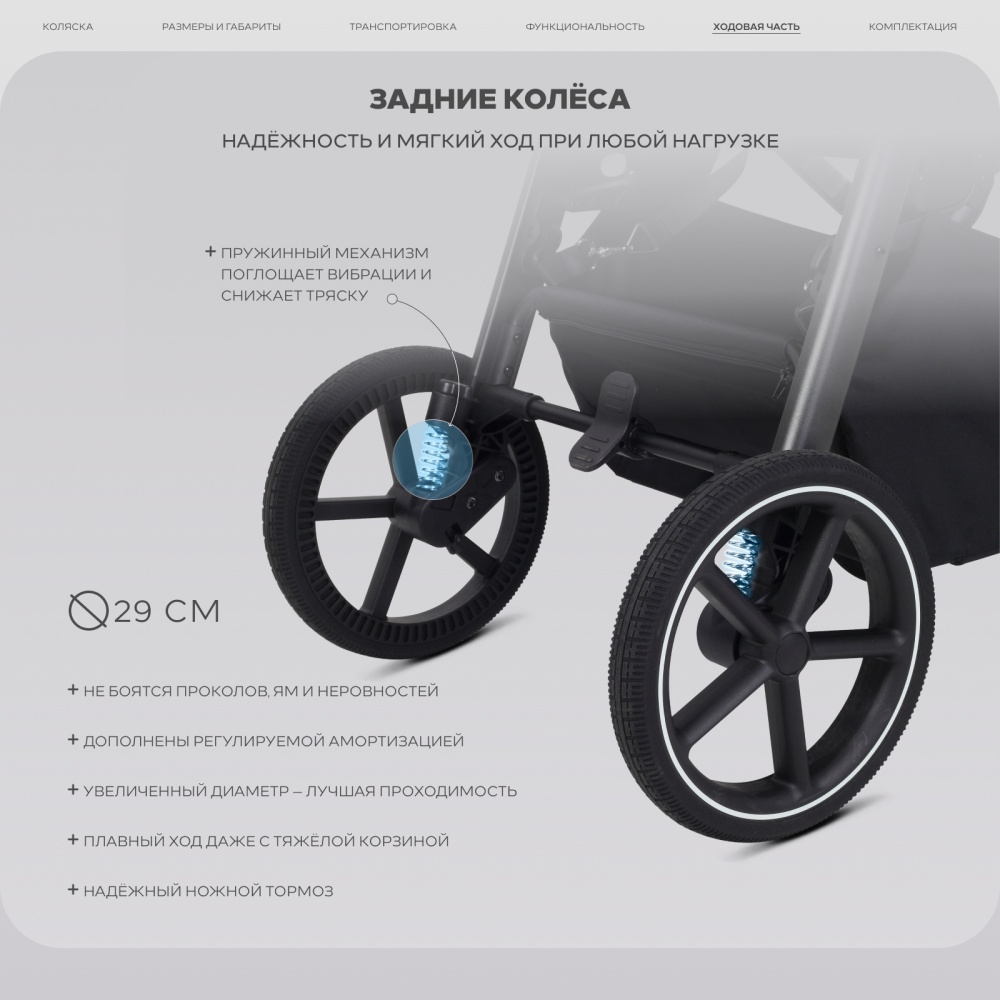 Коляска детская RANT "CASPIA soft" RA100 Graphite (2026)