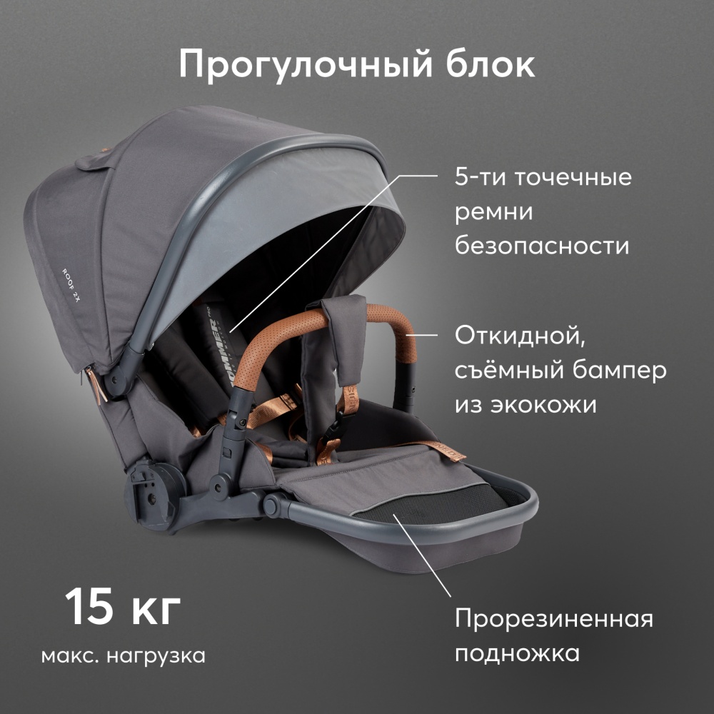 Happy Baby Коляска 2 в 1 MOMMER PRO, dark grey