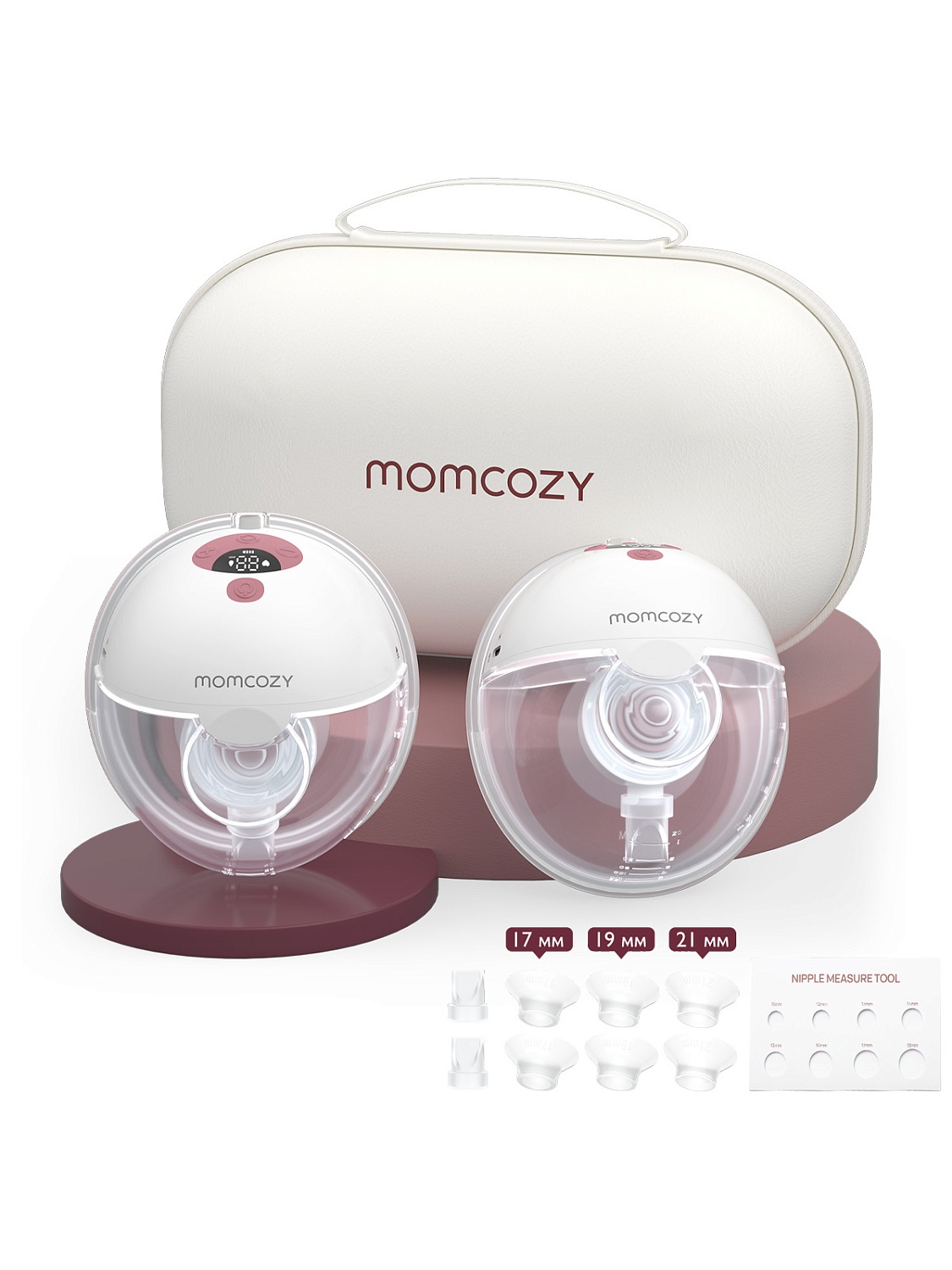 Momcozy Беспроводной портативный электрический молокоотсос M5, цвет уютный красный, 2 шт. 