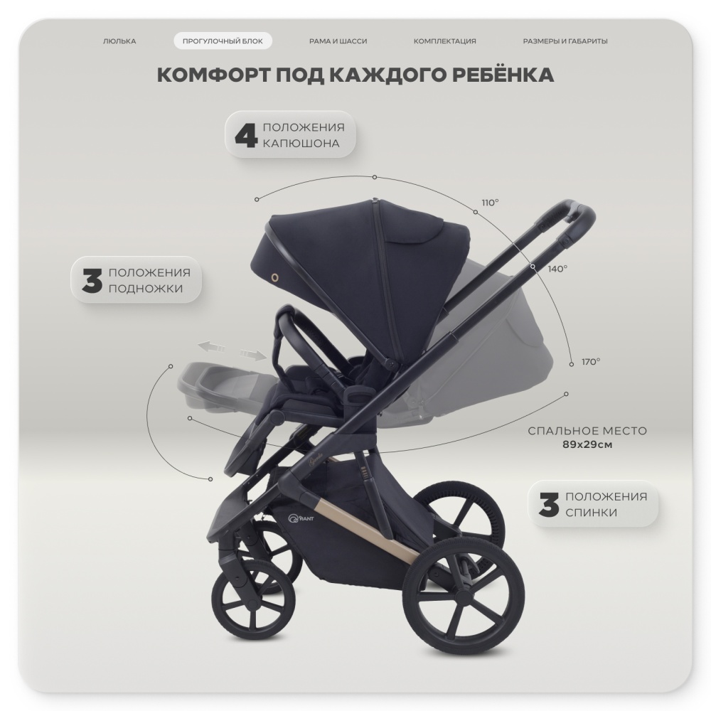 Коляска детская RANT "GARDA" (2в1) RA114 Black