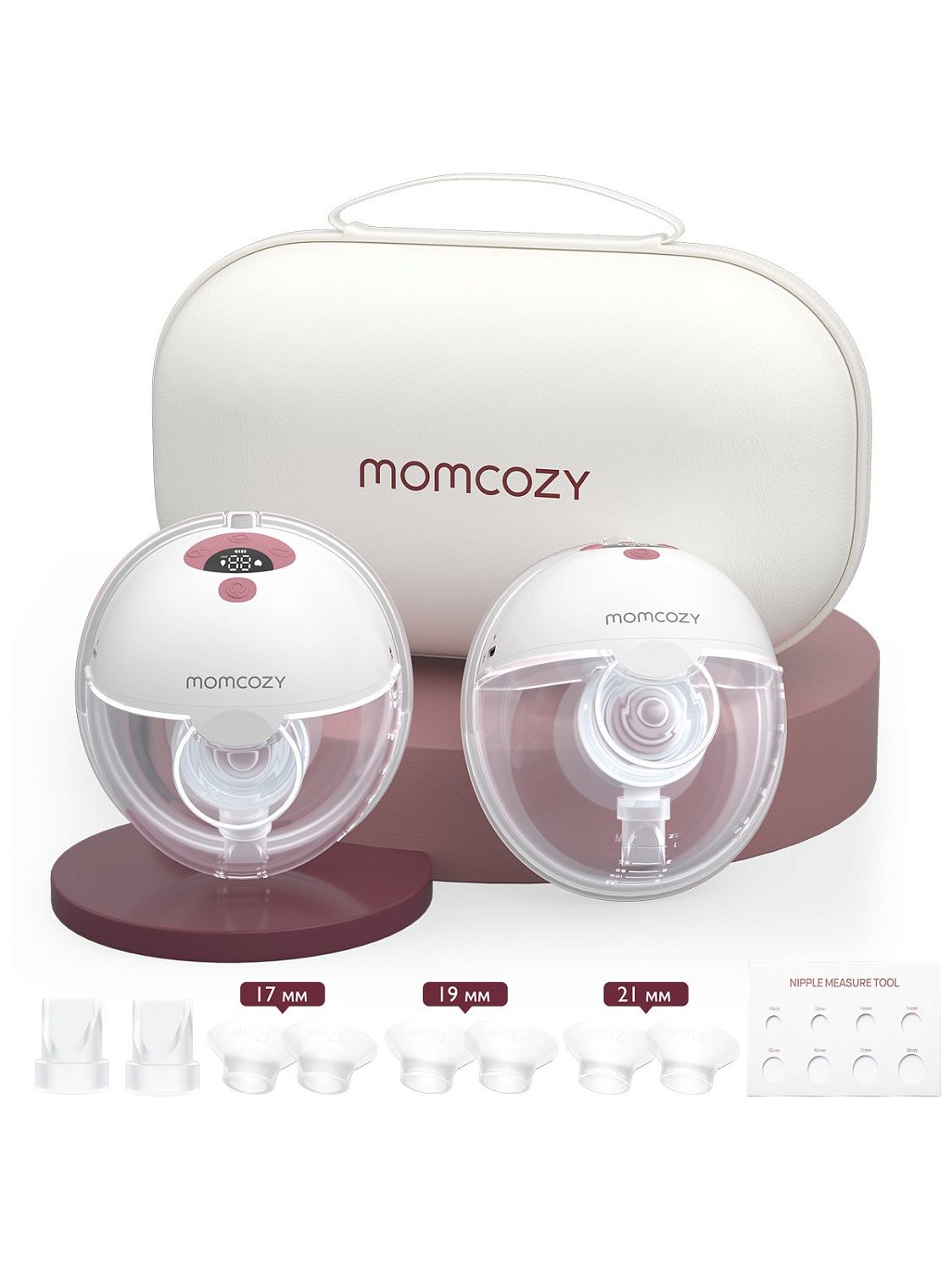 Momcozy Беспроводной портативный электрический молокоотсос M5, цвет уютный красный, 2 шт. 