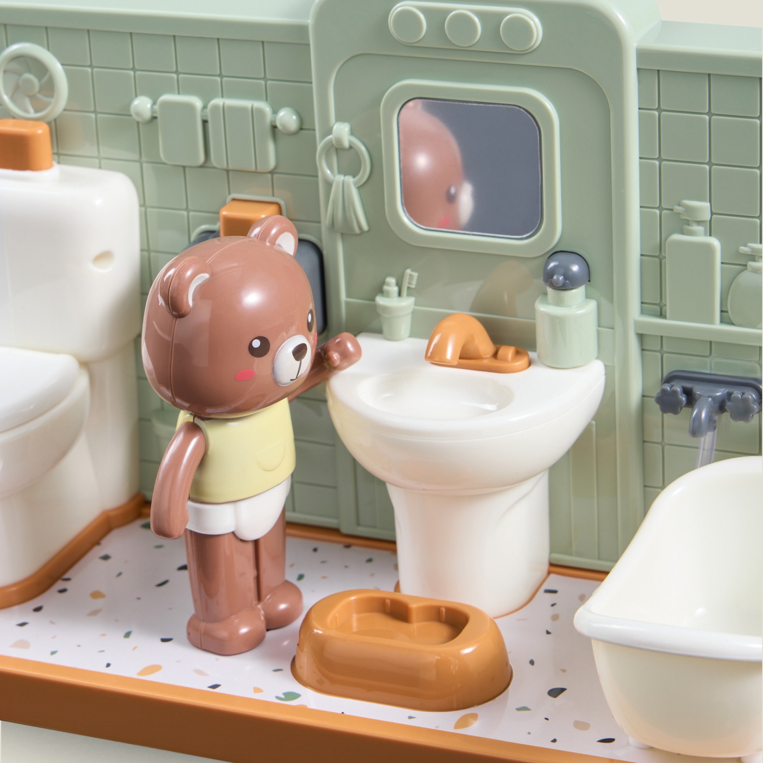 Happy Baby Игрушечный набор ванная HAPPY BATHROOM «ХЭПИ БАСРУМ», оливковый / olive