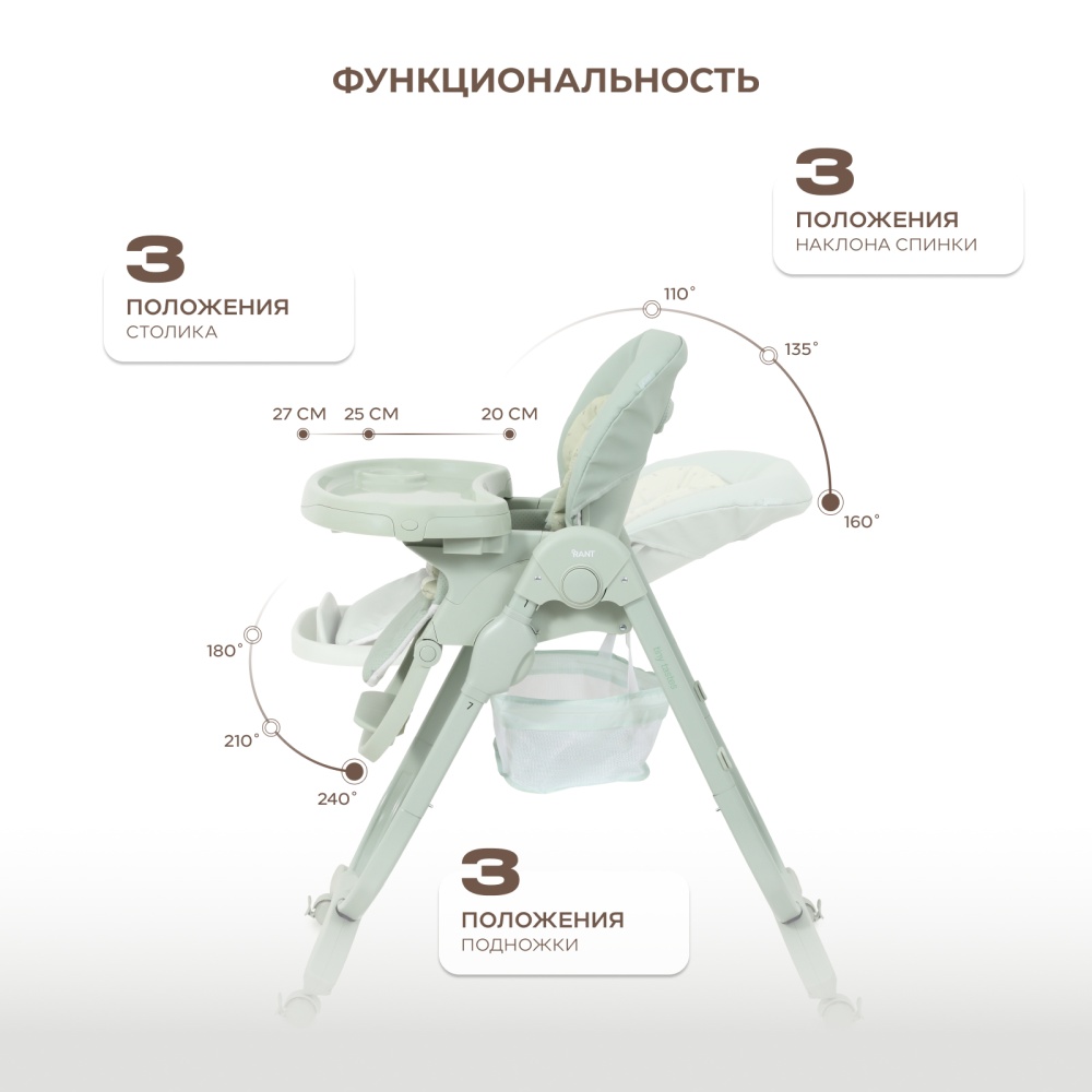 Стульчик для кормления "CAFE" RH300 Green