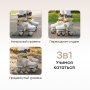 Happy Baby Раздвижные роликовые коньки детские VIBERS «ВАЙБЕРС», grey & brown, XS (27 - 30)