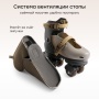 Happy Baby Раздвижные роликовые коньки детские VIBERS «ВАЙБЕРС», graphite & brown, S (31 - 34)