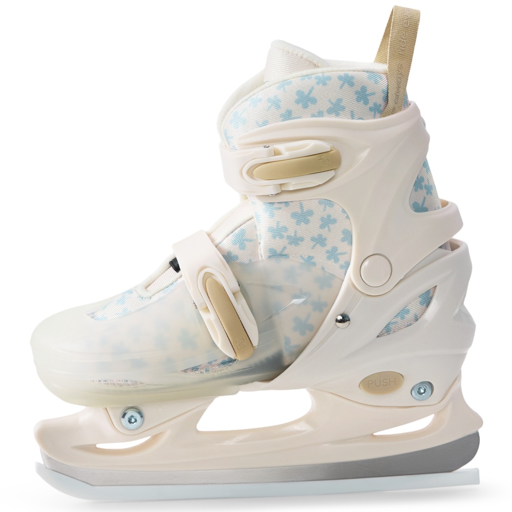 Happy Baby Ролики-коньки 3в1 детские SKROLLS, blue flowers, size M
