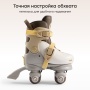 Happy Baby Раздвижные роликовые коньки детские VIBERS «ВАЙБЕРС», grey & brown, XS (27 - 30)