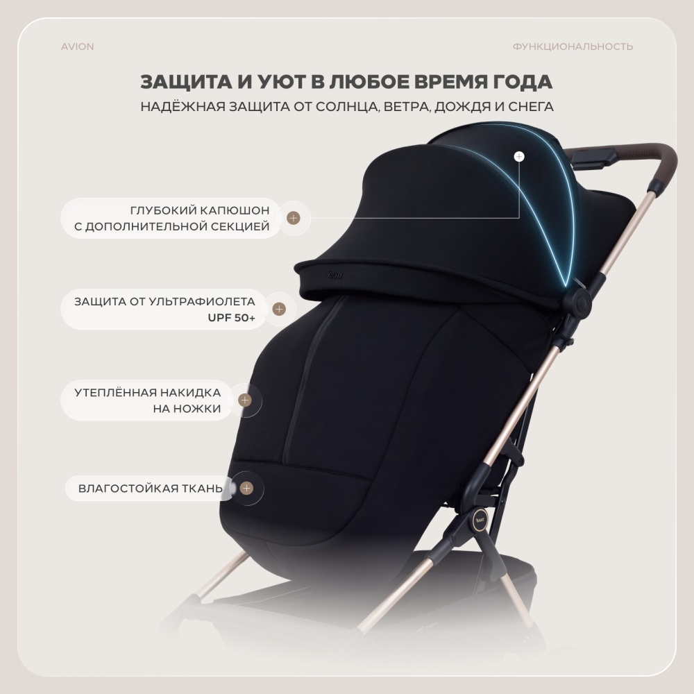 Коляска детская RANT "AVION" RA406 Black