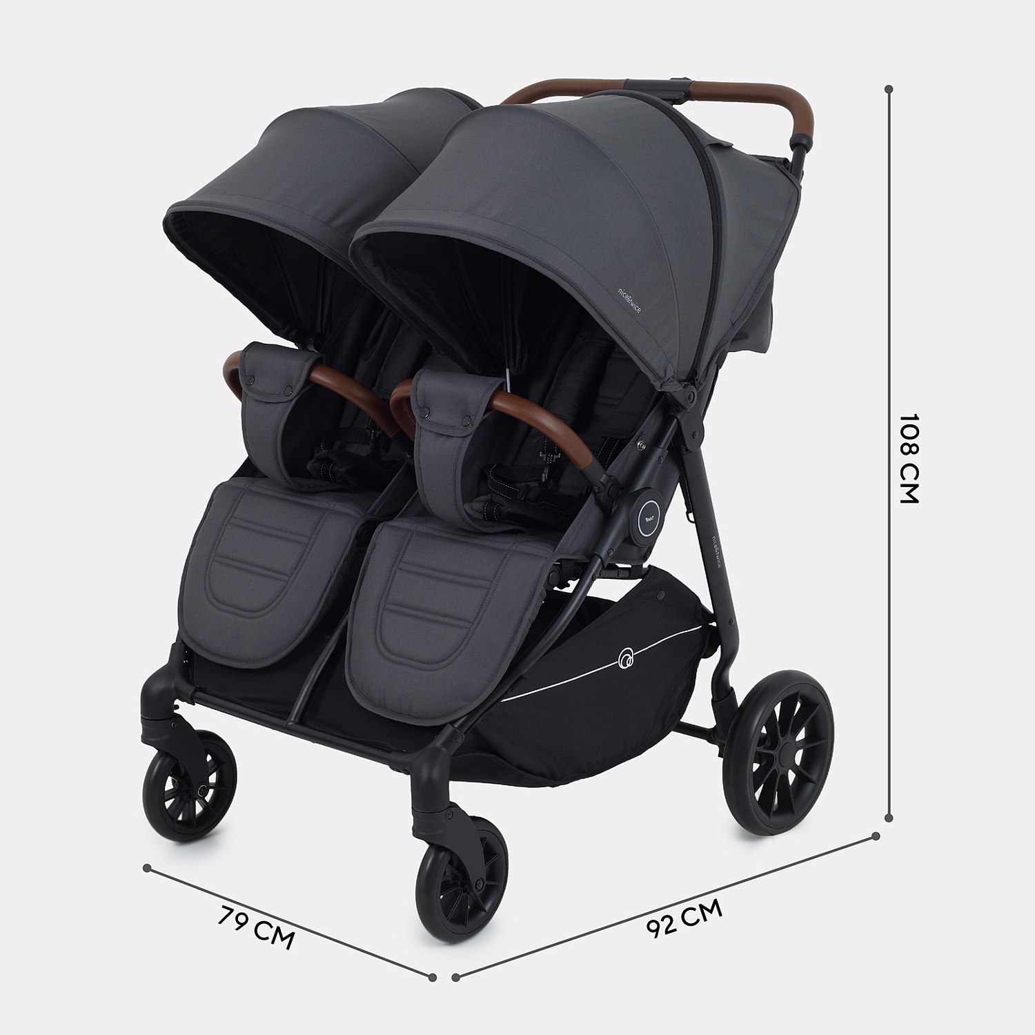 Коляска детская для близнецов RANT "Twinny" RA151 Graphite (2025)