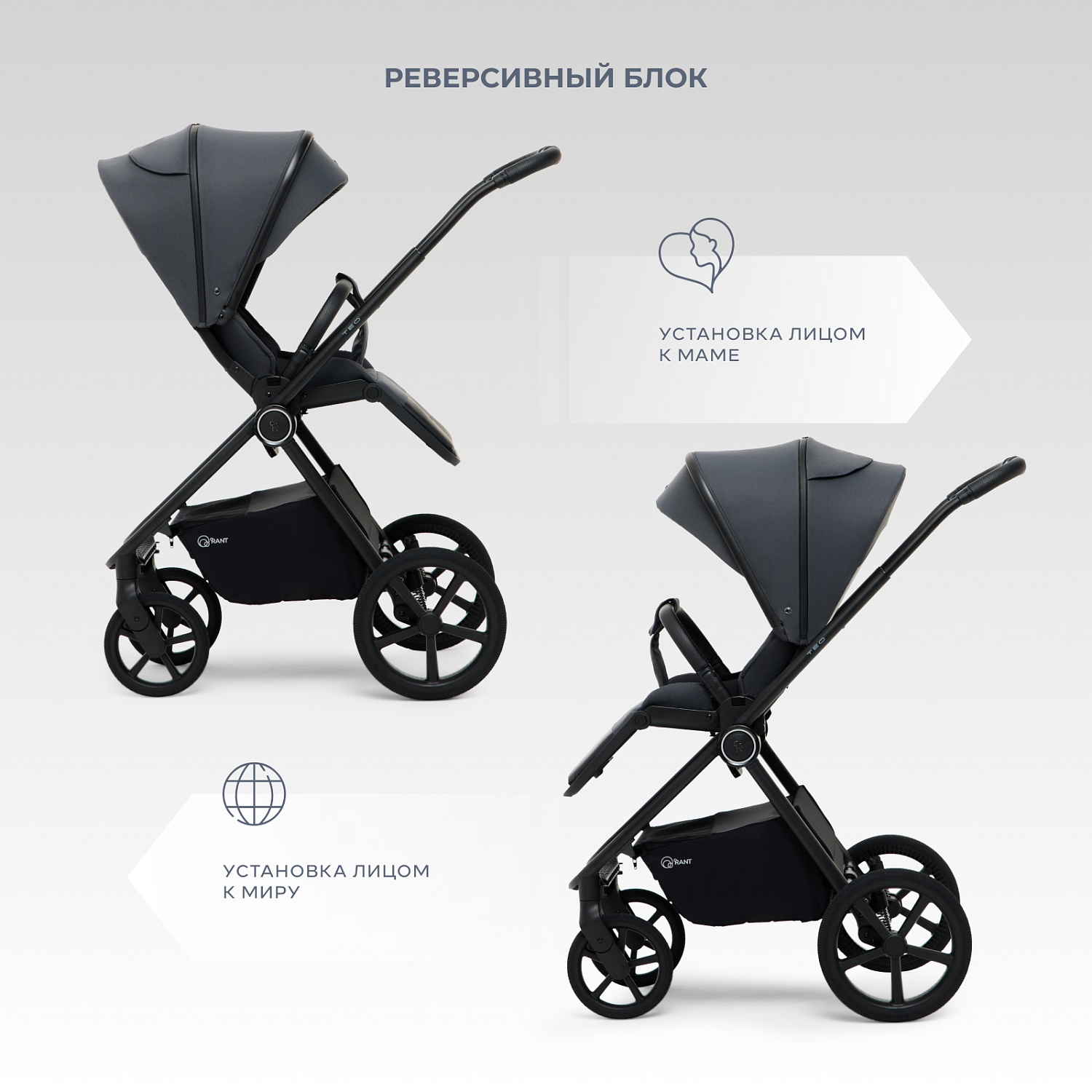 Коляска детская RANT "TEO soft" (2в1) RA121 Graphite