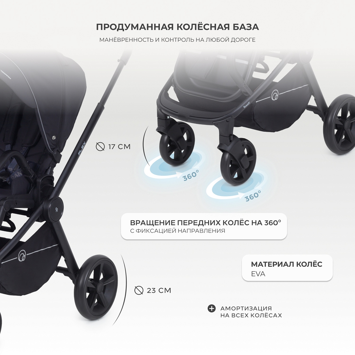Коляска детская RANT "FLEX" RA078 Black