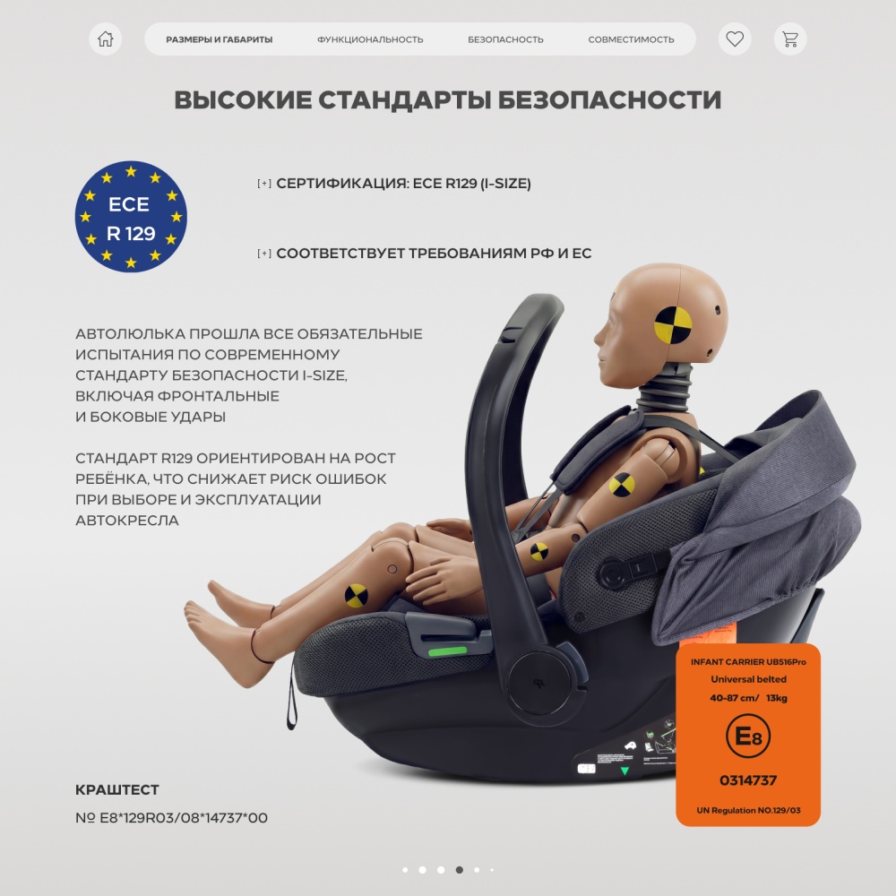 Автокресло RANT UB516 Pro КЕРРИ (CARRY) Графит (Graphite) (40-87см)