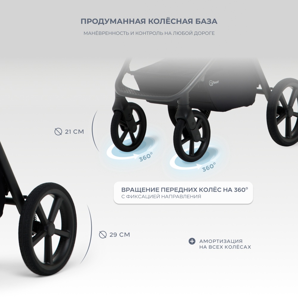 Коляска детская RANT "TEO soft" (2в1) RA121 Graphite