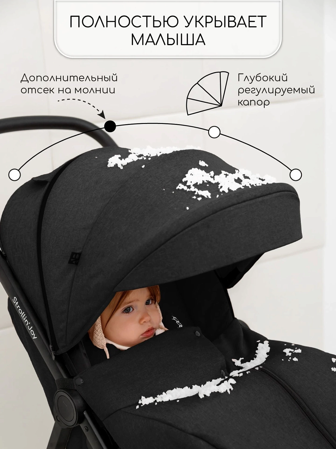 Коляска прогулочная Amarobaby, Strollin'Joy, чёрный
