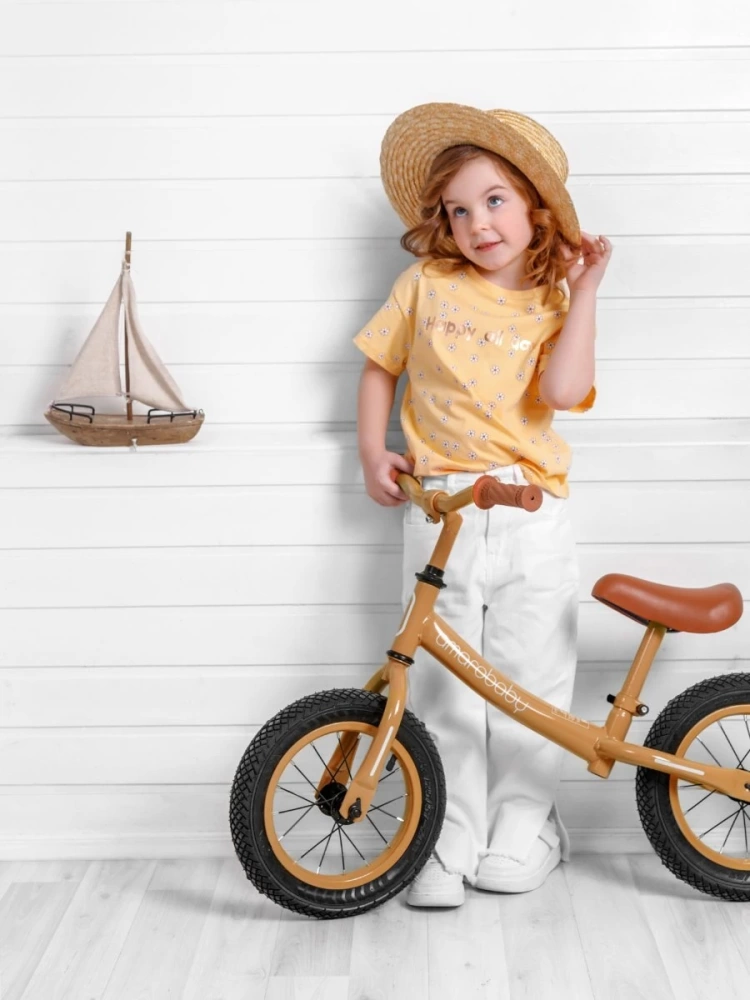 (С) Беговел двухколесный AMAROBABY ROAD RACER, коричневый