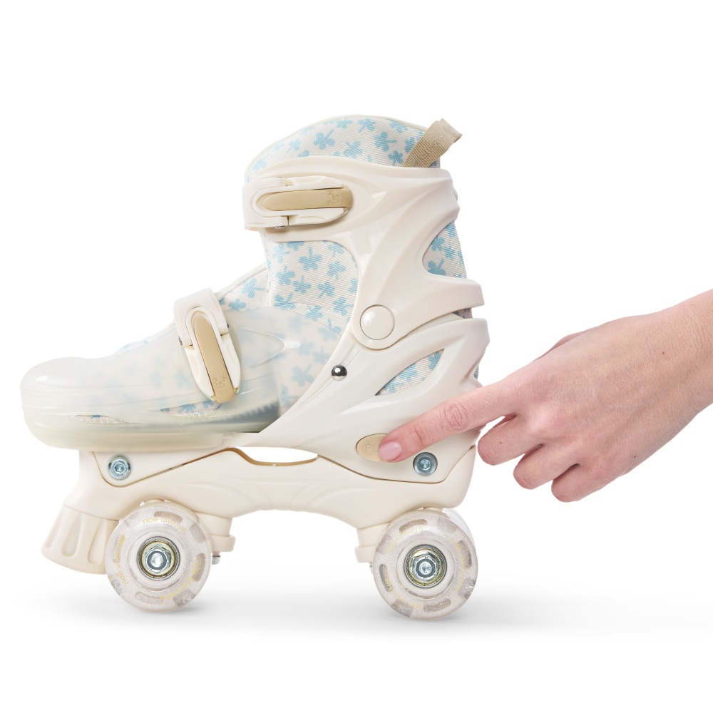 Happy Baby Ролики-коньки 3в1 детские SKROLLS, blue flowers, size M