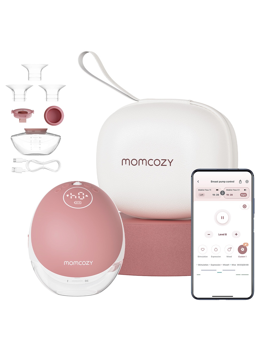 Momcozy Беспроводной портативный электрический молокоотсос BP223 (Mobile Flow, M9), 2 шт 