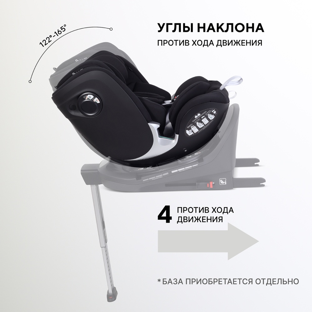 Автокресло RANT AY969 "ASTER MAX" Black (40-125см) (без базы)