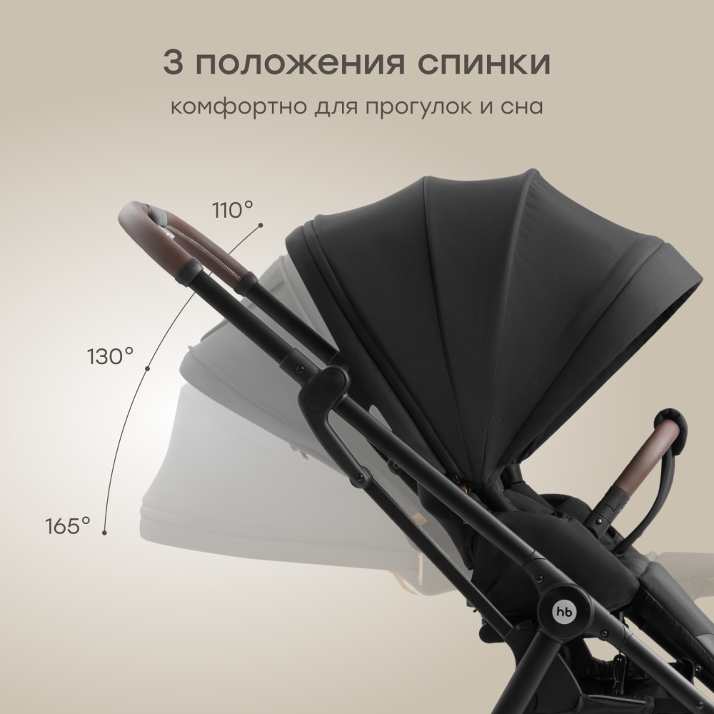 Happy Baby Коляска прогулочная LUNA 360, black nova