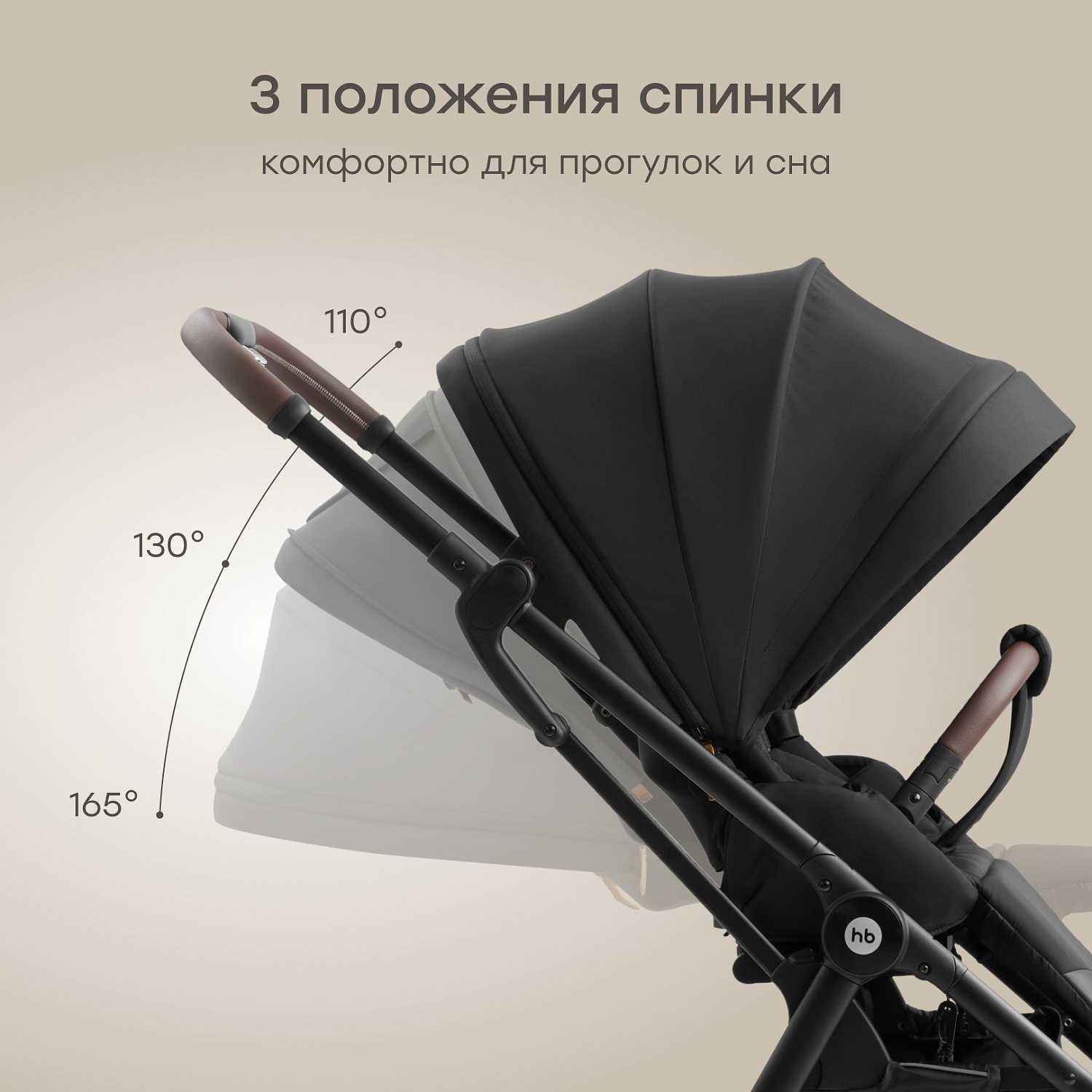 Happy Baby Коляска прогулочная LUNA 360, black nova