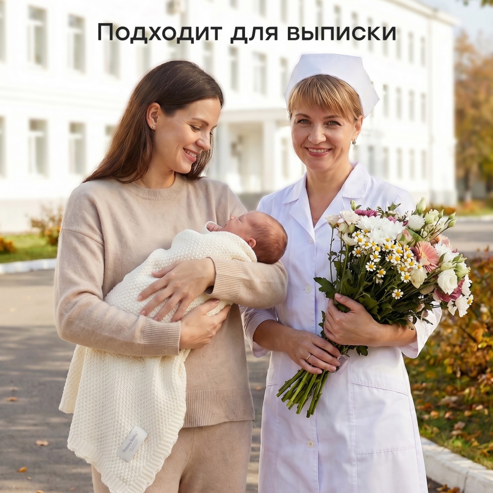 Happy Baby Плед детский, молочный / milky