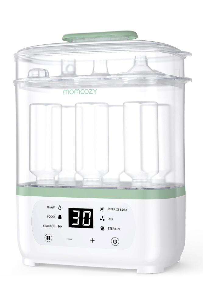 Momcozy Электрический паровой стерилизатор детских бутылочек 8 в 1 BS02, белый 