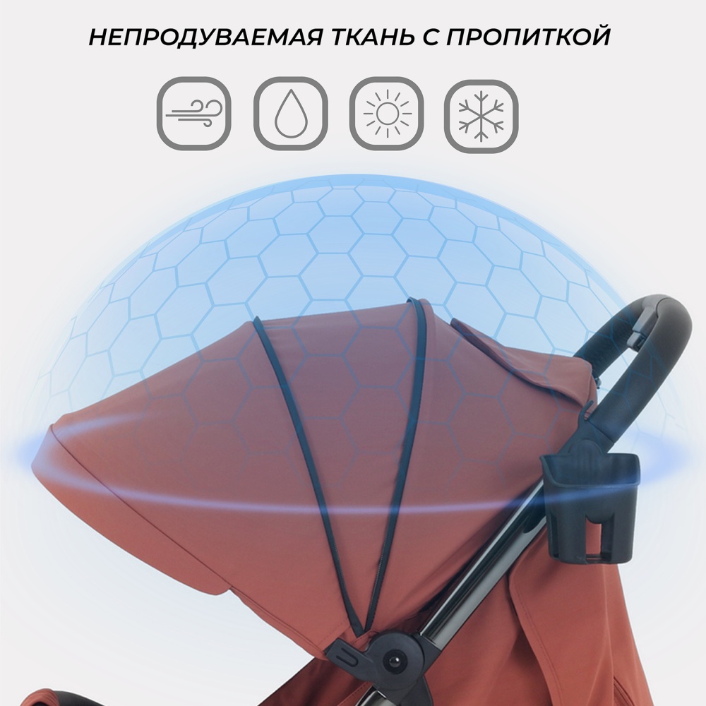 Коляска детская RANT "PIXEL" RA401 Maroon Brown