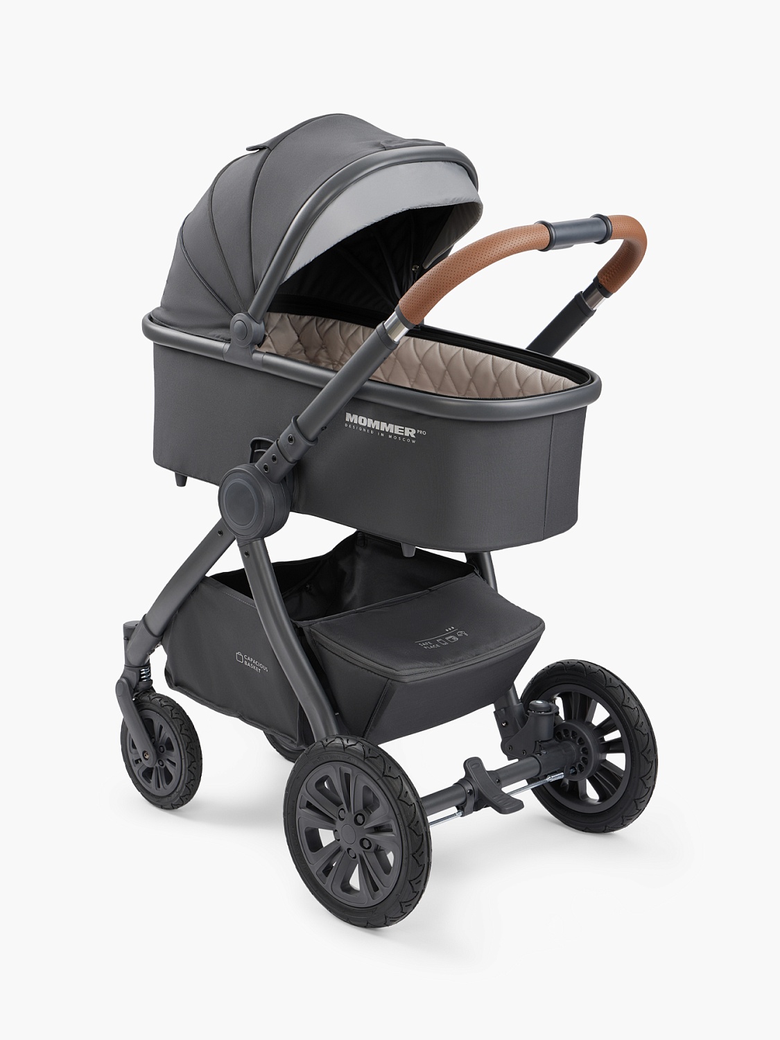 Happy Baby Коляска 2 в 1 MOMMER PRO, dark grey nova