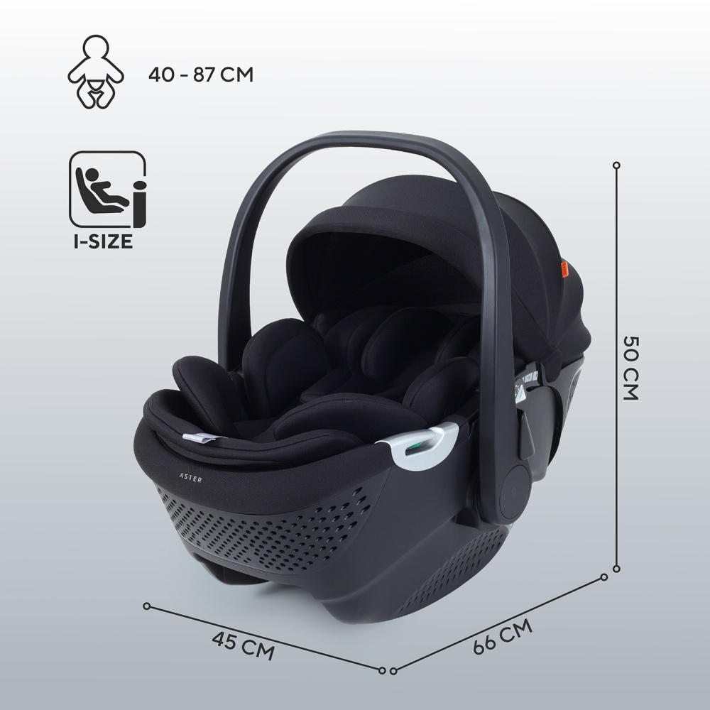 Автокресло RANT AY378 "ASTER zero" Black (40-87см)