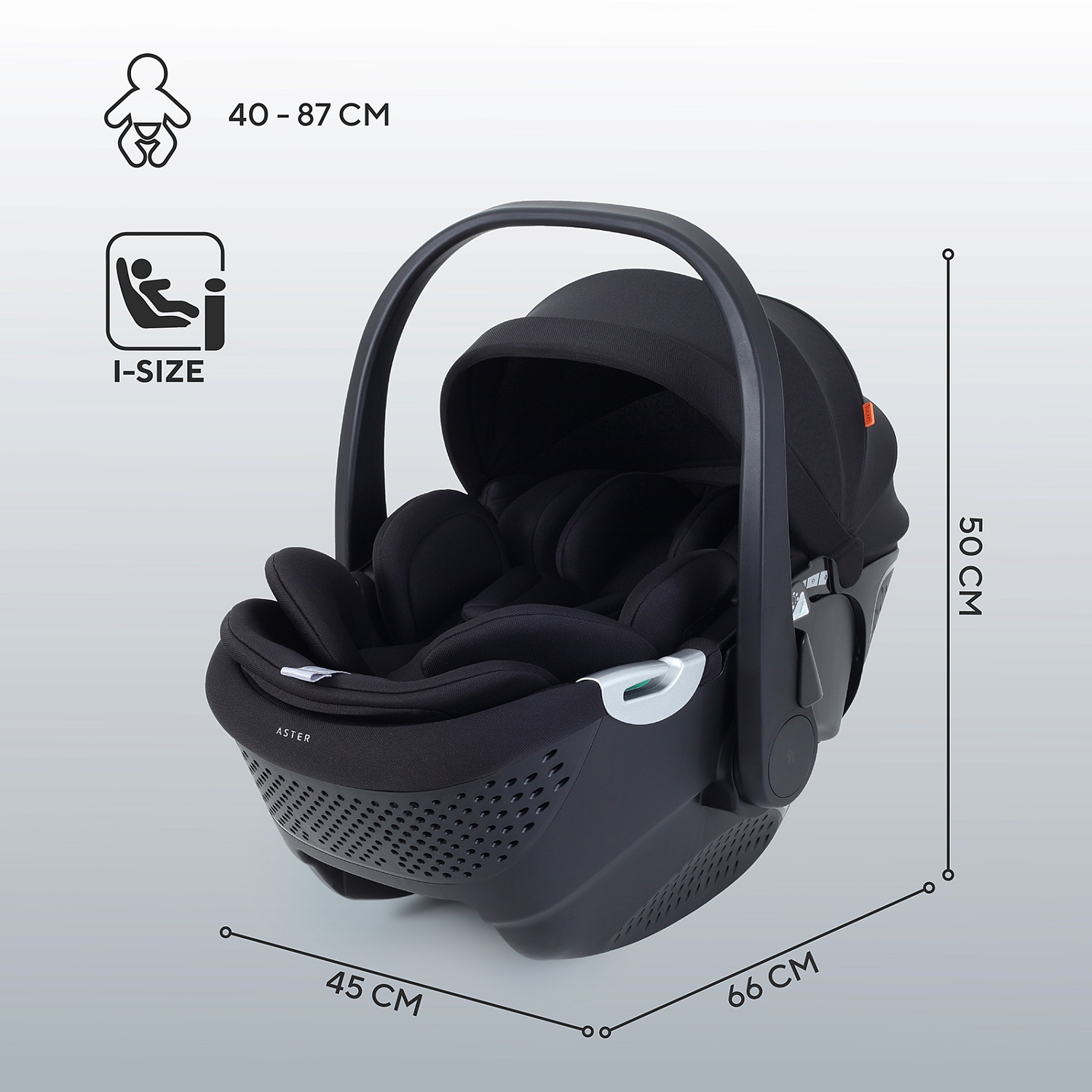 Автокресло RANT AY378 "ASTER zero" Black (40-87см)