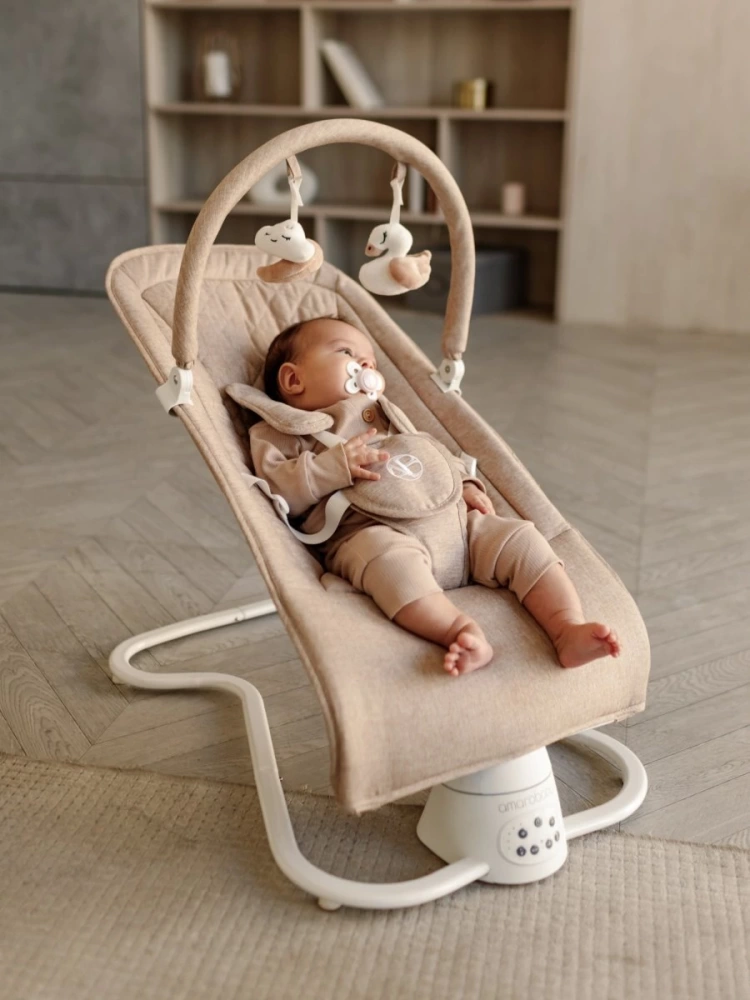 Качели электронные детские AMAROBABY HAPPY SWING, бежевый