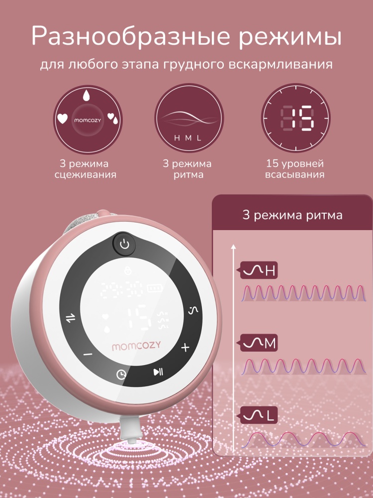 Momcozy Портативный электрический молокоотсос BP137 (серия V1 Pro), 2 шт. 