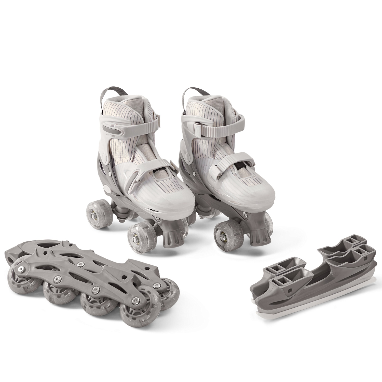 Happy Baby Ролики-коньки 3в1 детские SKROLLS, milky, size S