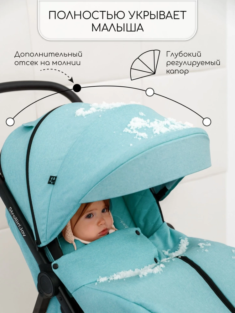 Коляска прогулочная Amarobaby, Strollin'Joy, бирюзовый