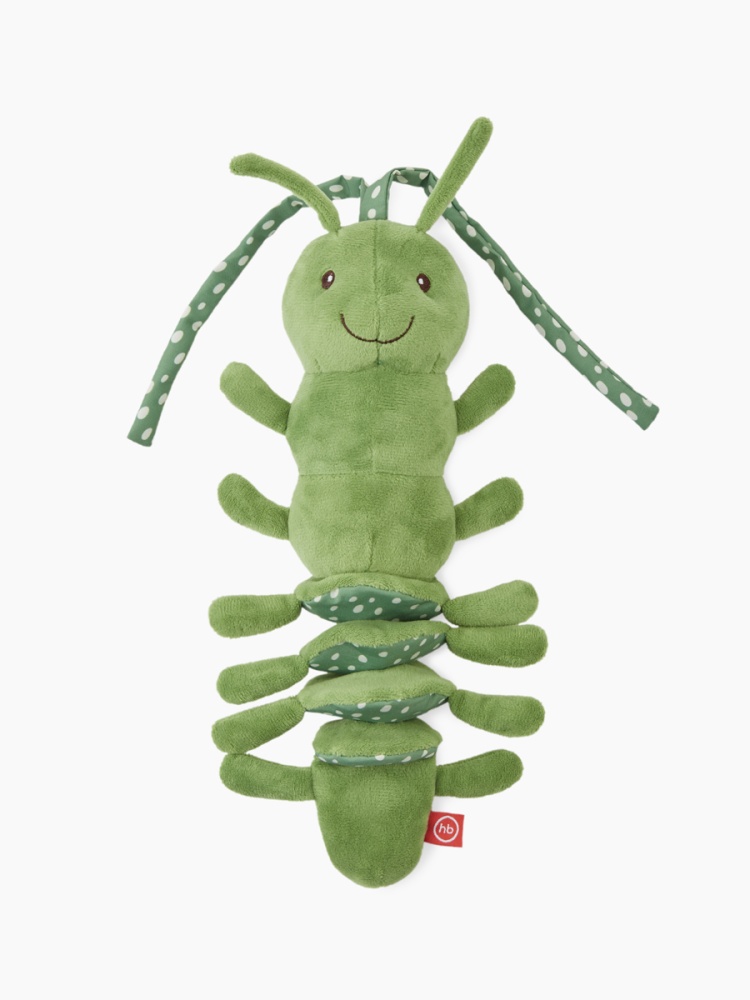 Happy Baby Подвесная игрушка-растяжка с вибрацией Гусеничка, green