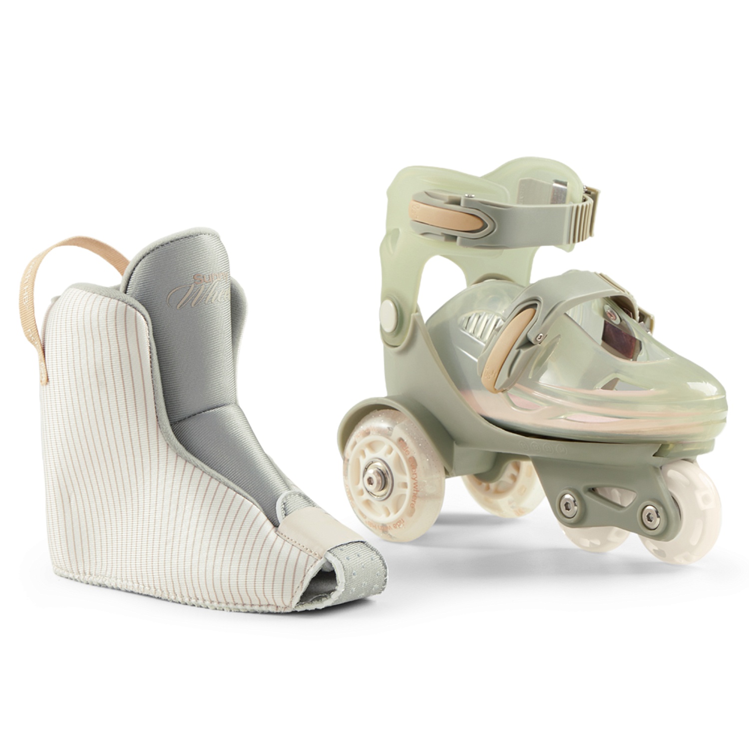 Happy Baby Раздвижные роликовые коньки детские SUNNY WHEELS, olive, S (26-29)