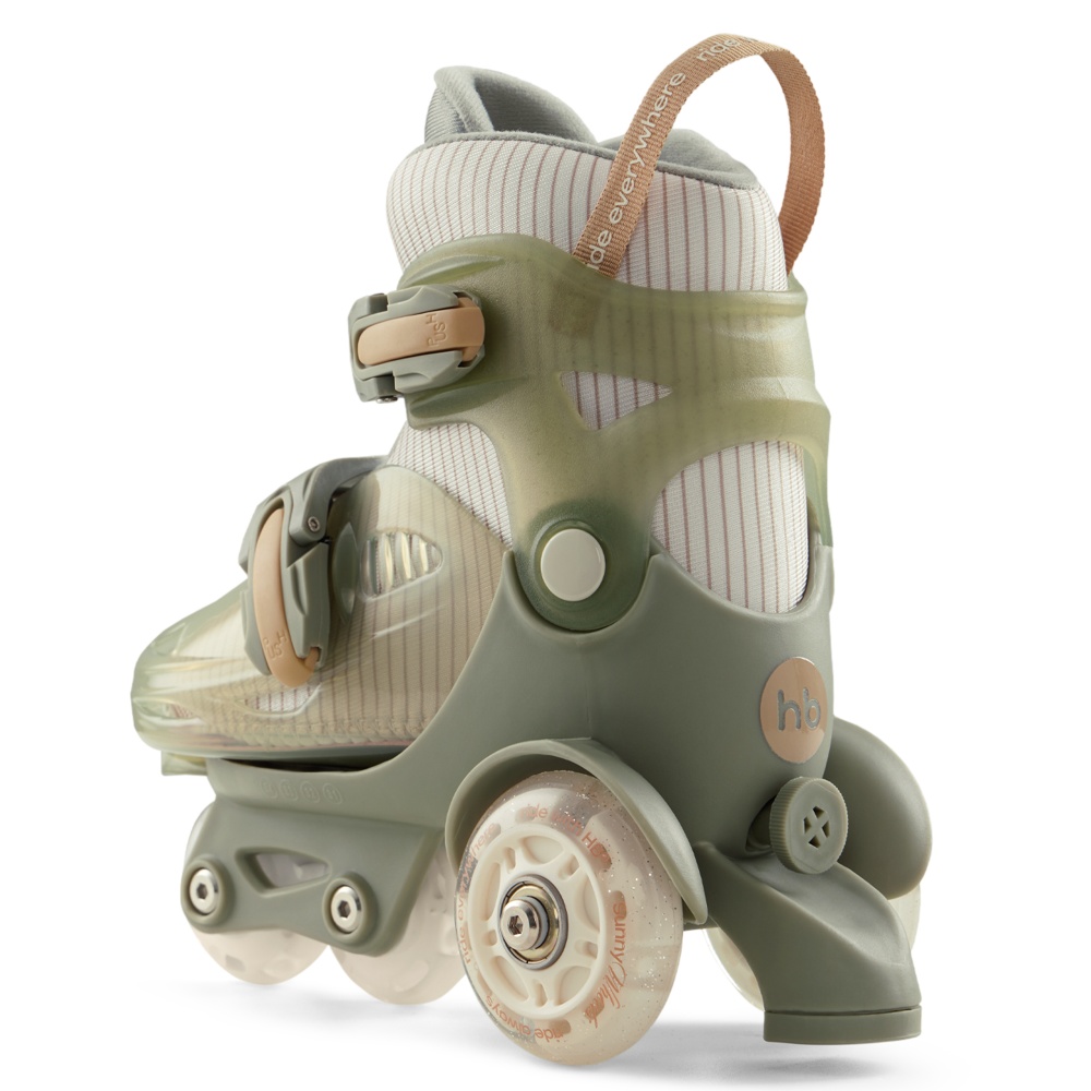 Happy Baby Раздвижные роликовые коньки детские SUNNY WHEELS, olive, M (30-33)