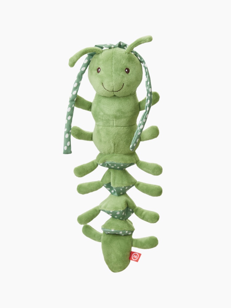 Happy Baby Подвесная игрушка-растяжка с вибрацией Гусеничка, green