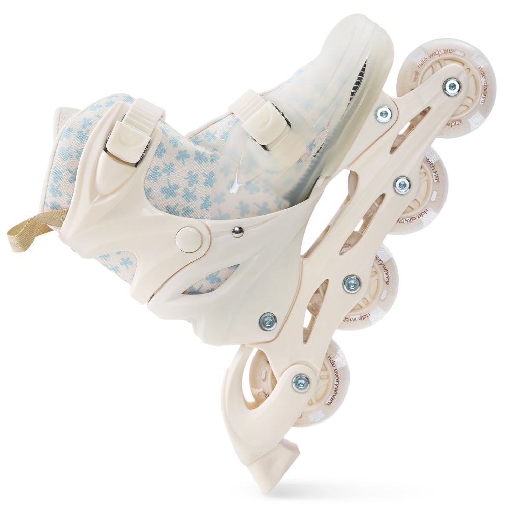 Happy Baby Ролики-коньки 3в1 детские SKROLLS, blue flowers, size M