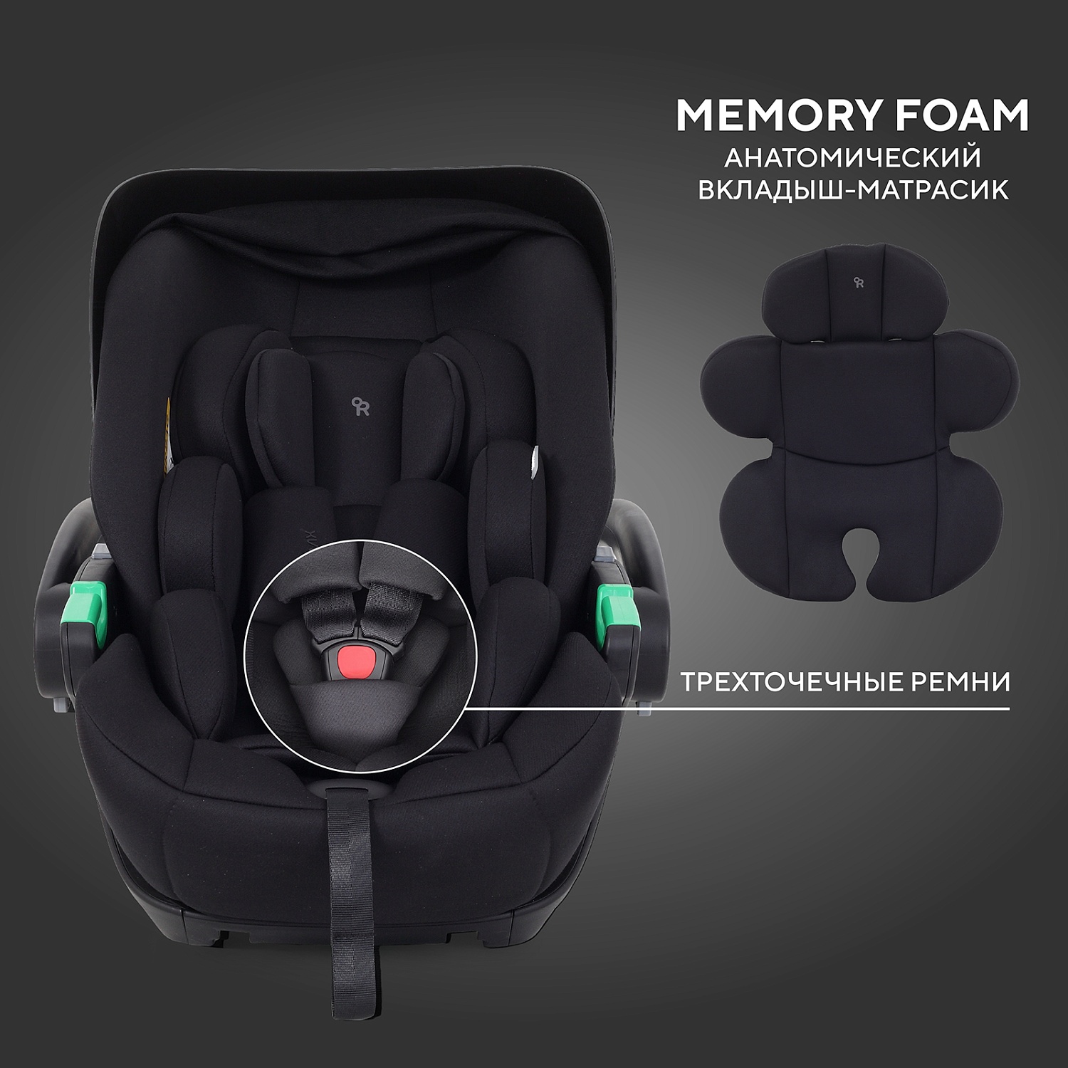Автокресло RANT KBH602 "EVOMAX" Black (40-87см)