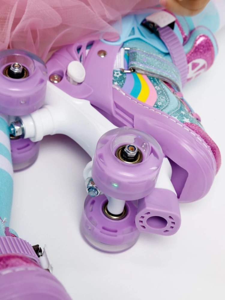 Ролики Amarobaby Disco раздвижные со светящимися колесами, фиолетовый, размер 30-33