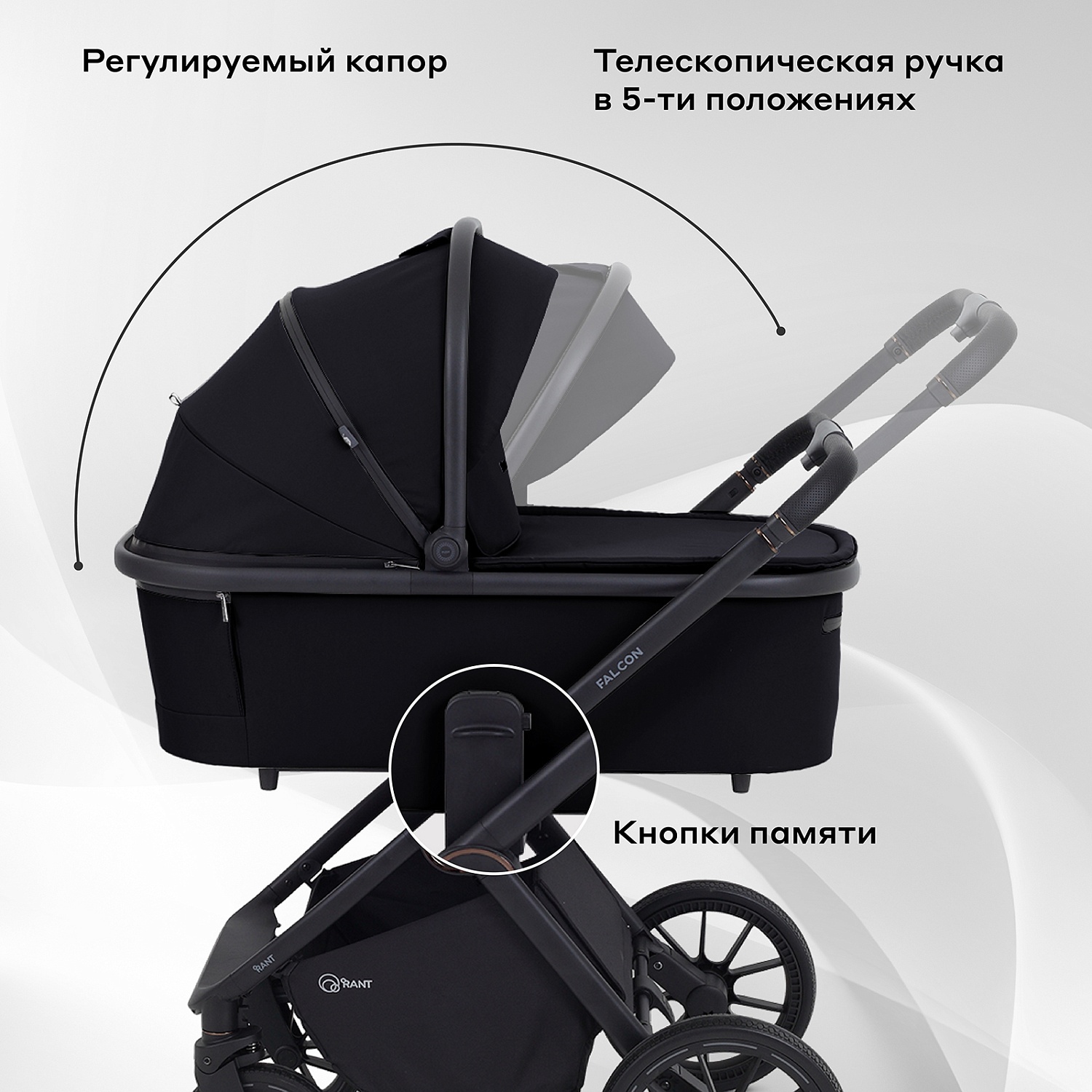Коляска детская RANT "FALCON NEO" (2в1) RA108 Black