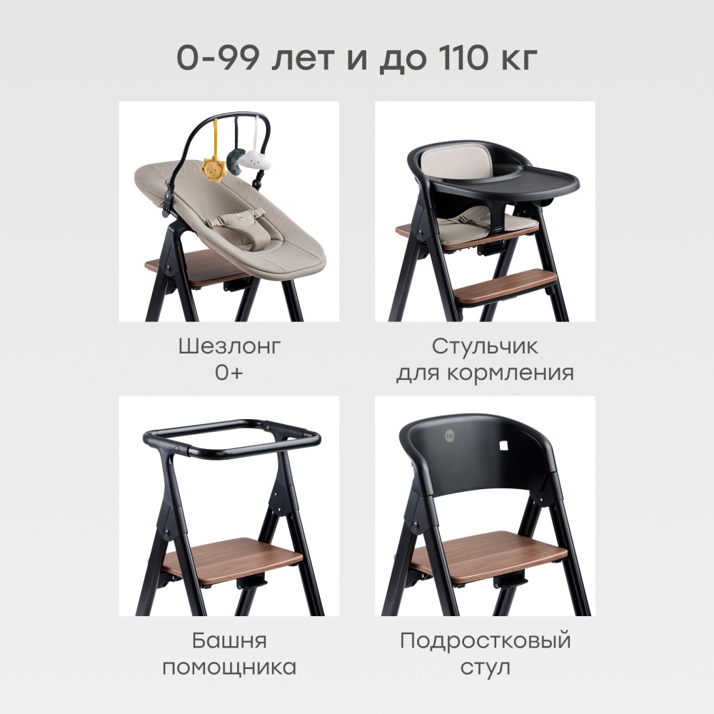 Happy Baby Стул для кормления DORIAN, черный / black