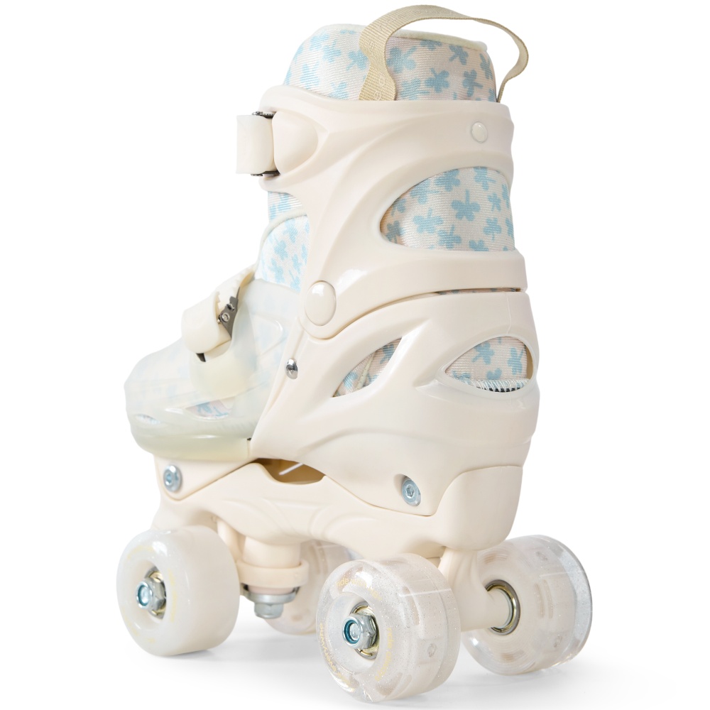 Happy Baby Ролики-коньки 3в1 детские SKROLLS, blue flowers, size M