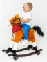 (С) Каталка-качалка Лошадка AMAROBABY (West), с колесами, коричневый, 69.5x28.5x74 см