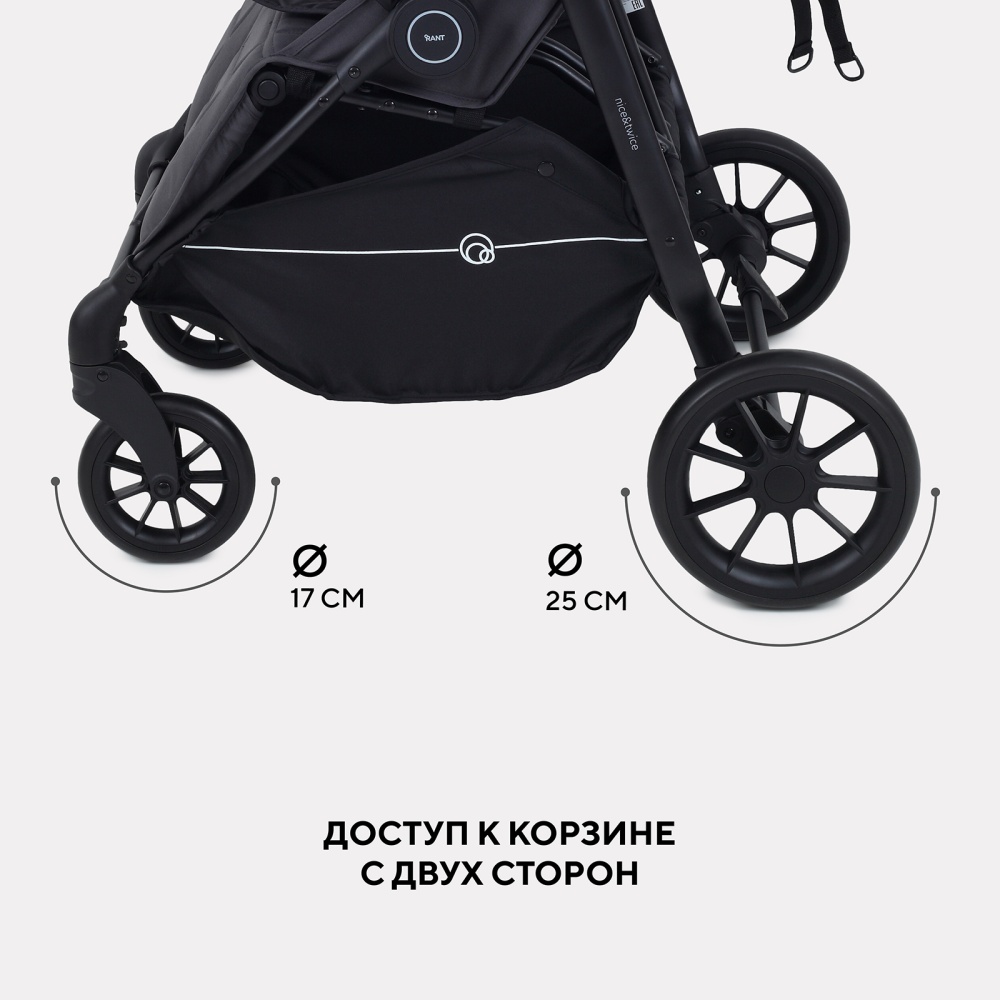 Коляска детская для близнецов RANT "Twinny" RA151 Graphite (2025)