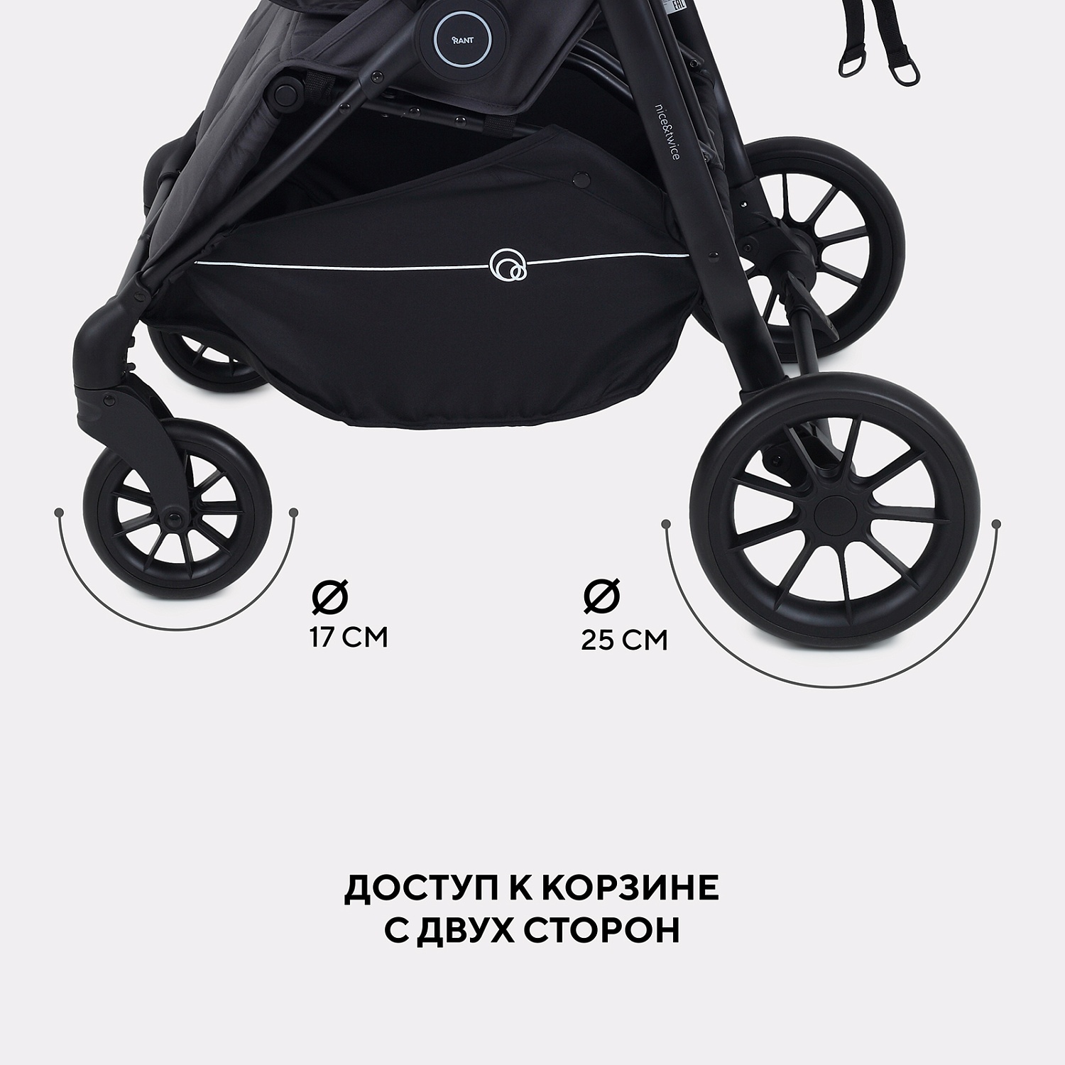 Коляска детская для близнецов RANT "Twinny" RA151 Graphite (2025)