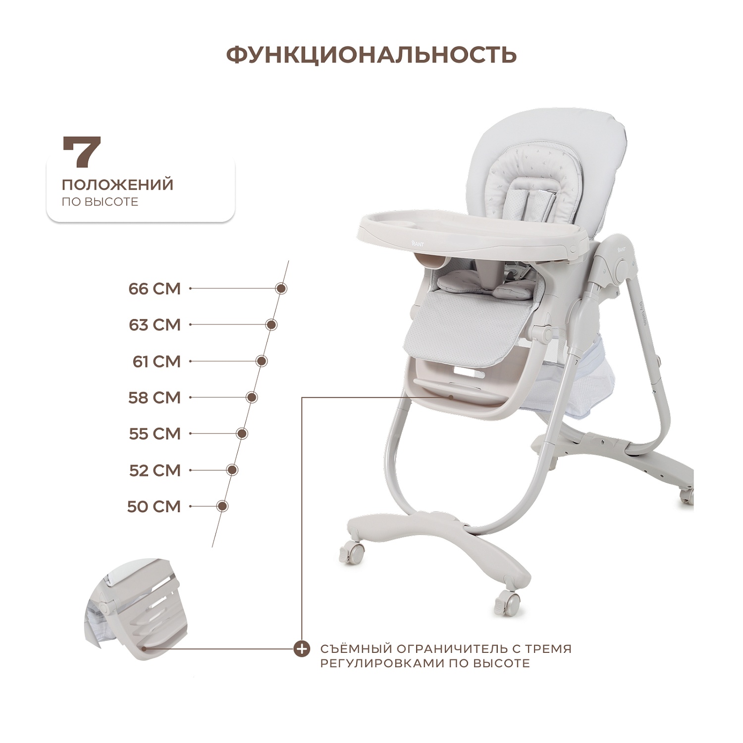 Стульчик для кормления "CAFE" RH300 Grey